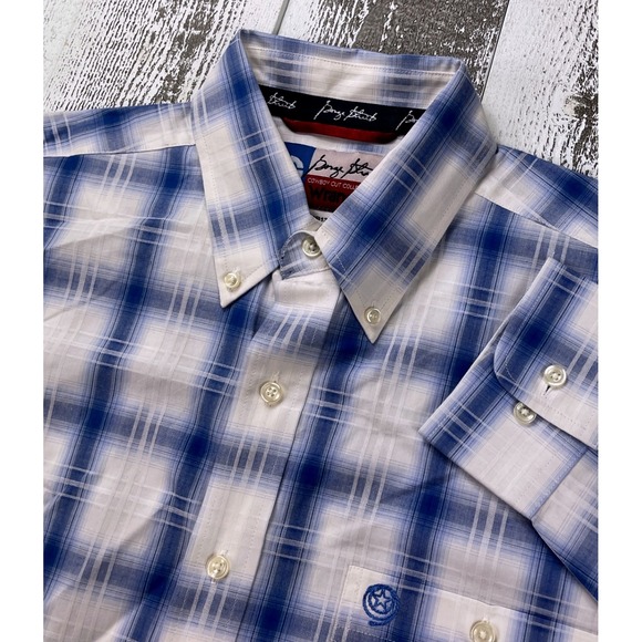 George Strait Wrangler Cowboy Cut Collection Plaid Button Down Shirt Large - Picture 1 of 7